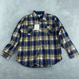 Vintage Mens Store Plaid Long-Sleeve Button-Up Shirt XLNWT 5469